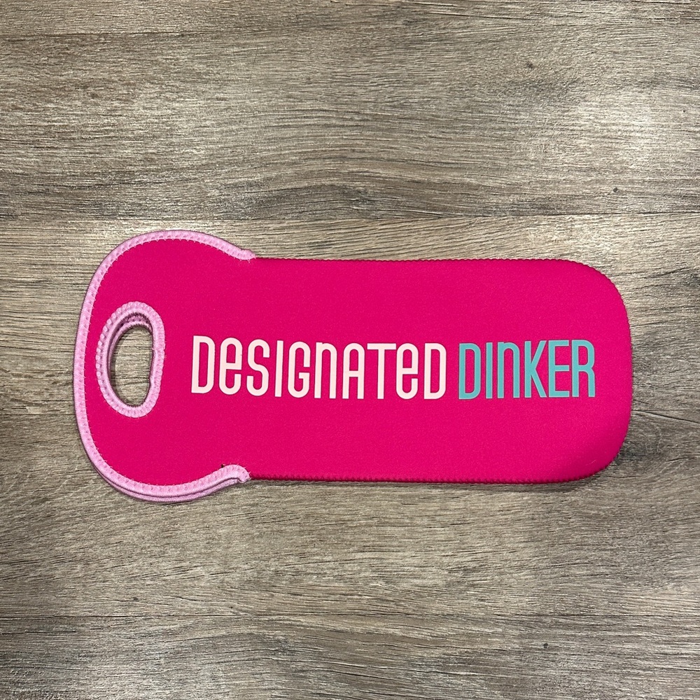 Pink Neoprene Wine Tote - Designated Drinker